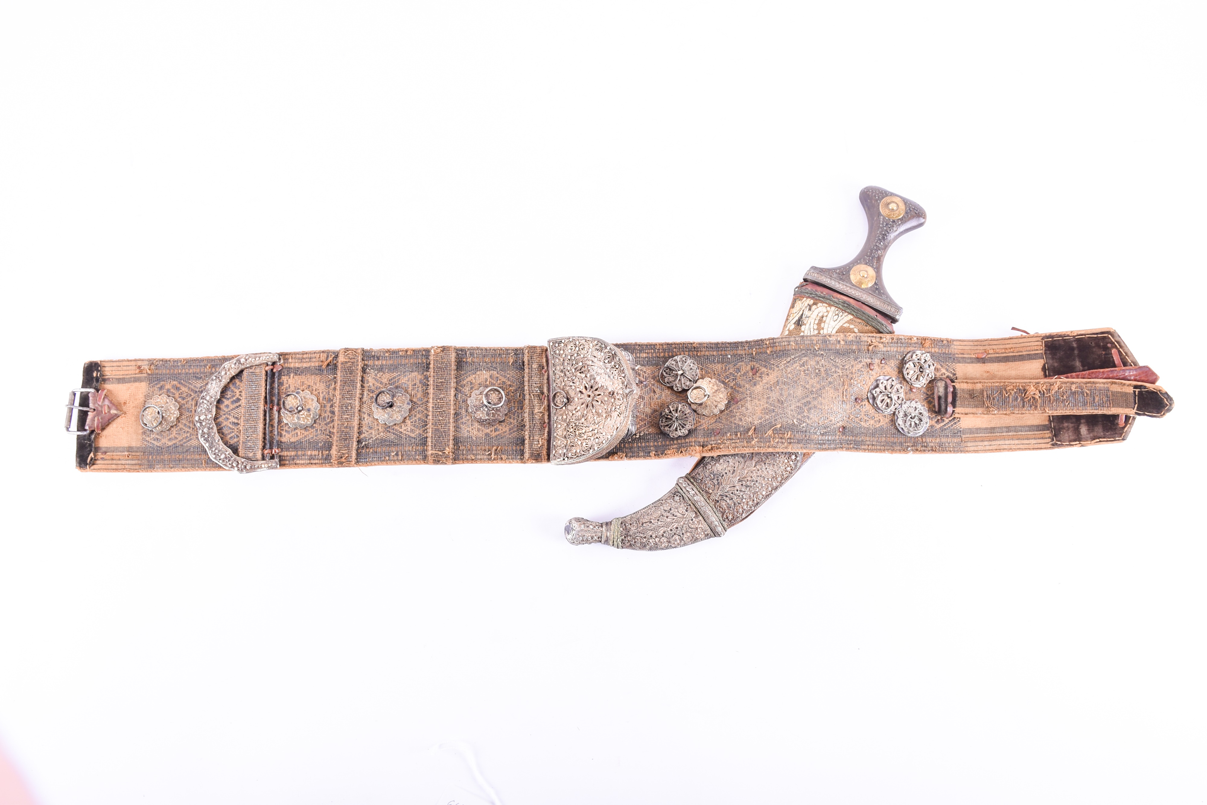 Lot 154 - A 19th-century Yemeni Jambiya dagger, the