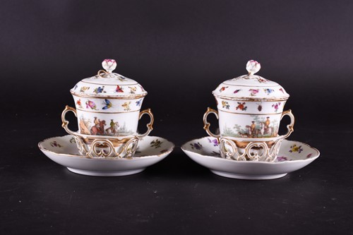 Lot 245 - A pair of late 18th century KPM porcelain...