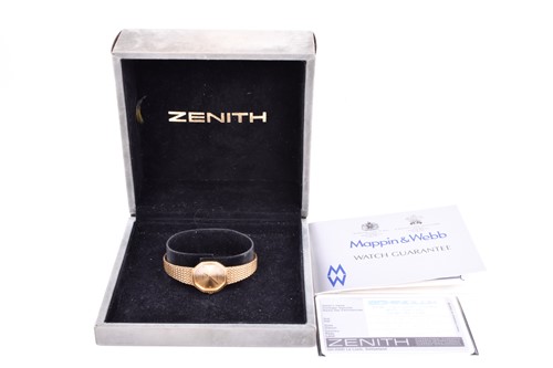 Lot 396 - A Zenith ladies 18ct yellow gold quartz watch,...