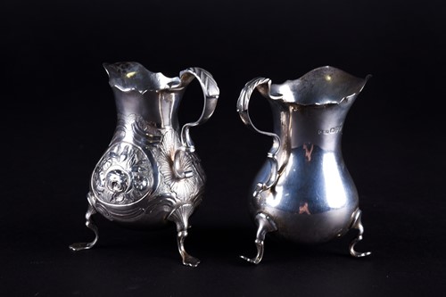 Lot 470 - A Geo II silver cream jug, Samuel Meriton I,...