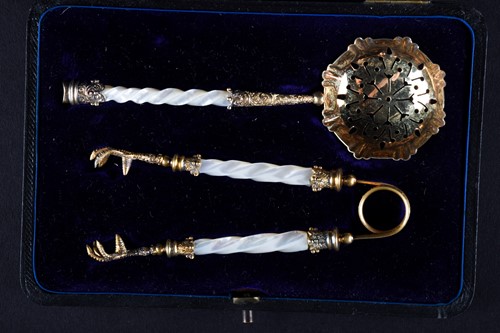 Lot 479 - A late Victorian silver gilt sifter spoon with...