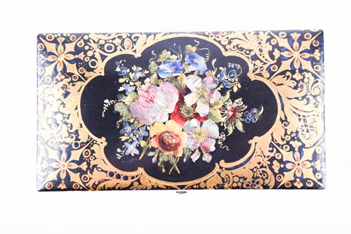 Lot 335 - A Victorian lacquered necessaire box, of...