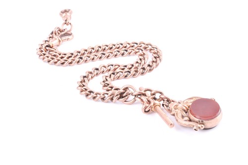 Lot 661 - A Victorian 9ct rose gold Albert chain choker...