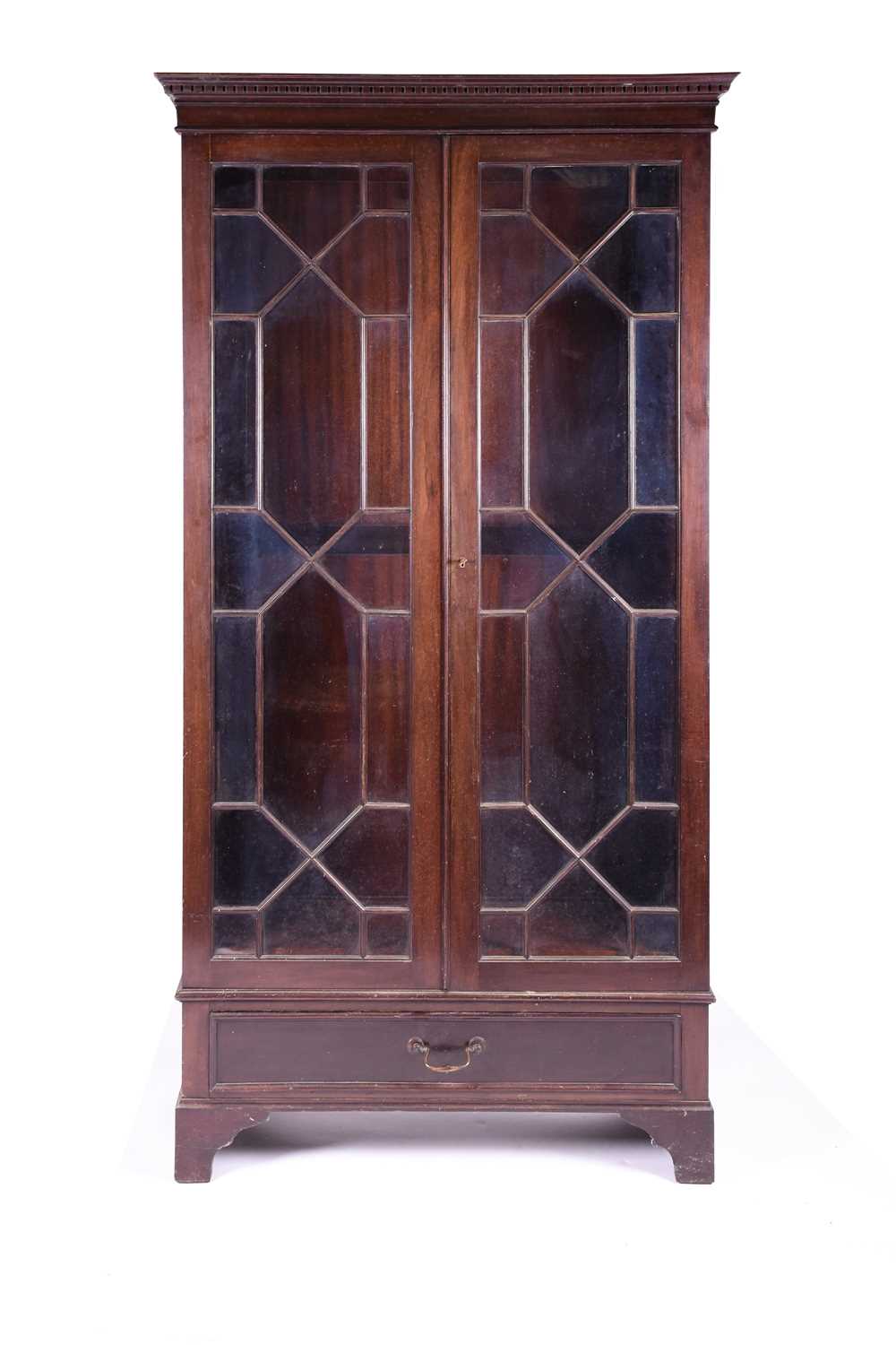 Lot 83 - An early 20th century mahogany glazed bookcase,...