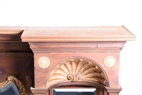 Lot 106 - A large Edwardian mirror-backed fire surround...