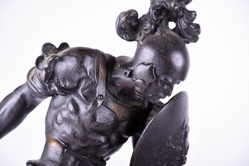 Lot 273 - A pair of large patinated spelter figures of...