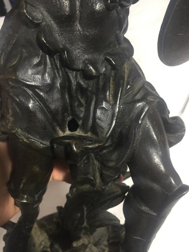 Lot 273 - A pair of large patinated spelter figures of...