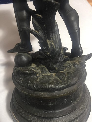 Lot 273 - A pair of large patinated spelter figures of...