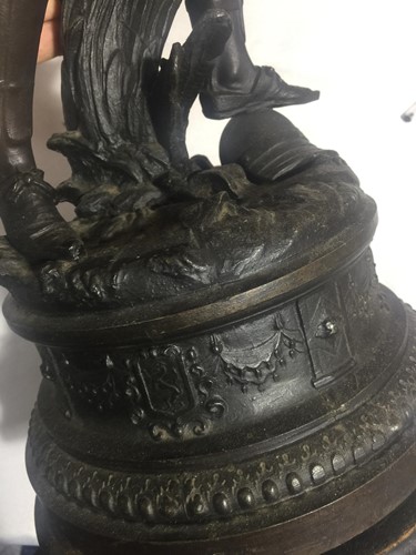 Lot 273 - A pair of large patinated spelter figures of...