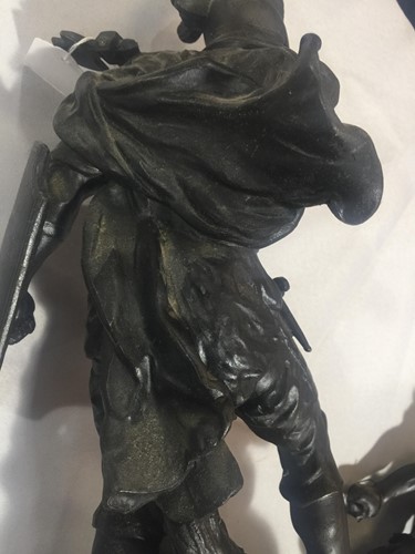 Lot 273 - A pair of large patinated spelter figures of...