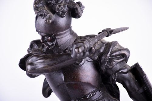 Lot 273 - A pair of large patinated spelter figures of...