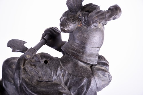 Lot 273 - A pair of large patinated spelter figures of...