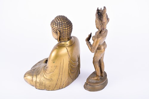 Lot 192 - A Japanese hollow cast brass figure of the...