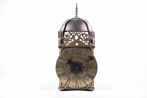 Lot 382 - A brass lantern clock case, circa 1688, the...