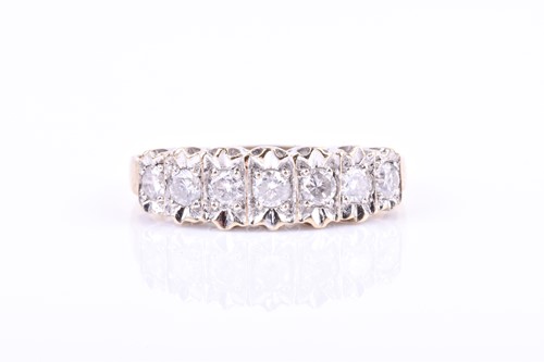 Lot 791 - A 9ct yellow gold and diamond ring set with...