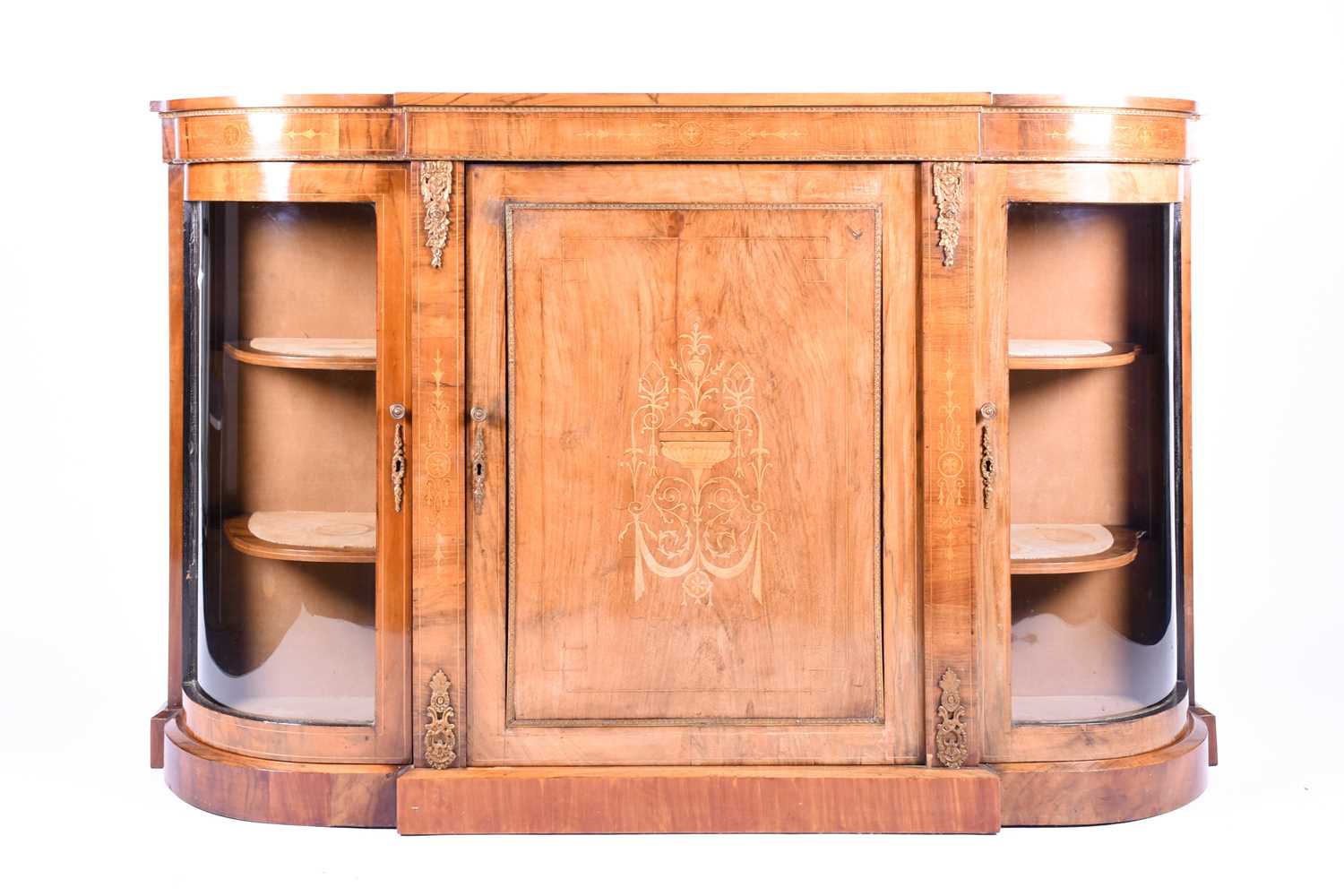 Lot 96 - A Victorian mahogany and inlaid credenza, with...