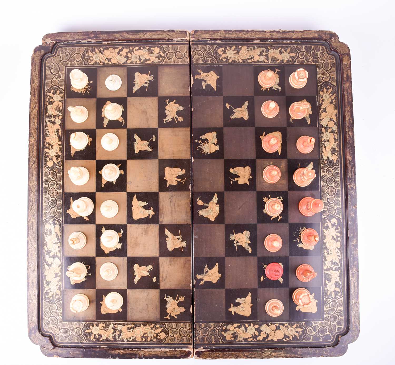 Lot 318 - A 19th century Chinese lacquered...