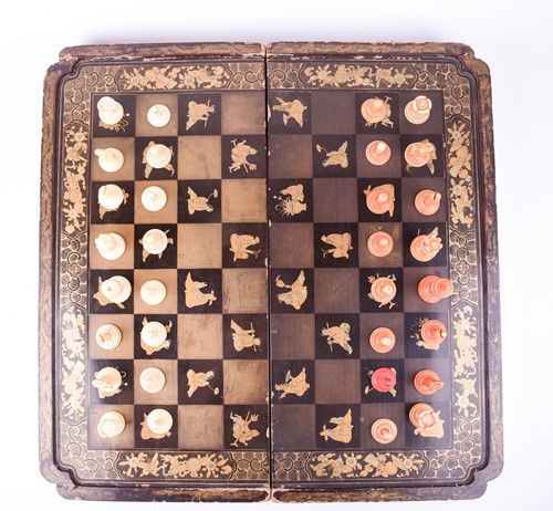 Lot 318 - A 19th century Chinese lacquered...