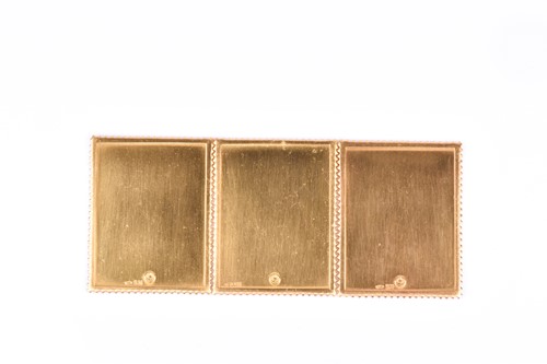 Lot 419 - A set of three Iranian gold and enamel...