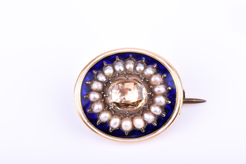 Lot 513 - A 19th century yellow gold, citrine, pearl,...