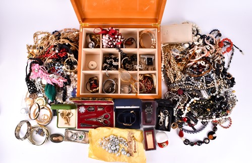 Lot 779 - A large box of costume jewellery to include...