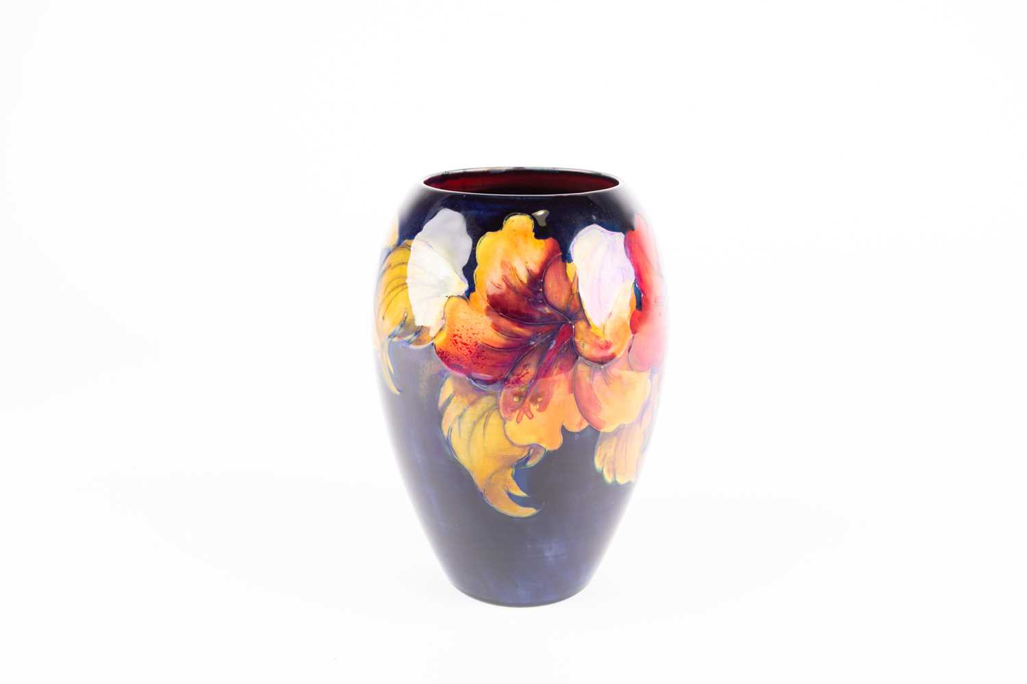 Lot 63 - A Moorcroft Hibiscus pattern vase, of tapering...