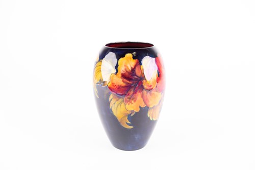 Lot 63 - A Moorcroft Hibiscus pattern vase, of tapering...