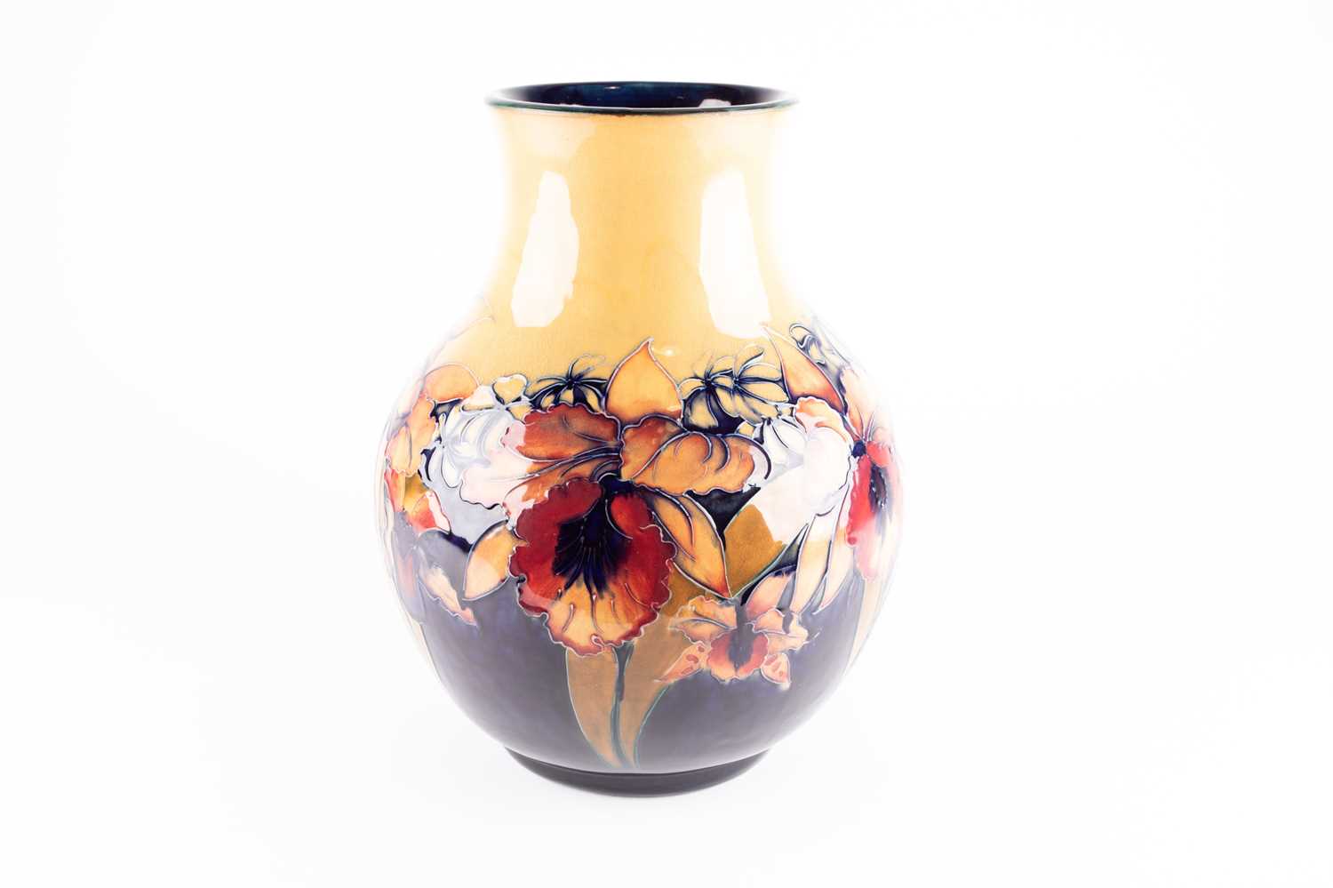 Lot 62 - A large William Moorcroft Orchid pattern vase,...