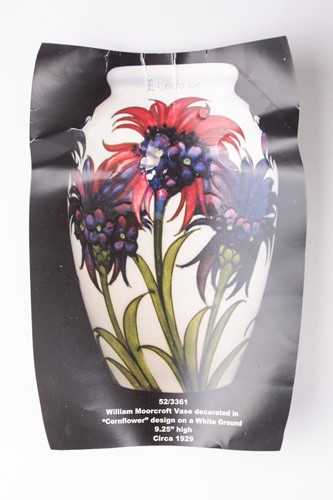 Lot 49 - A William Moorcroft 'Cornflower' pattern vase,...