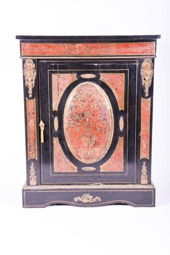 Lot 126 - A 19th century ebonised boulle cabinet, with...