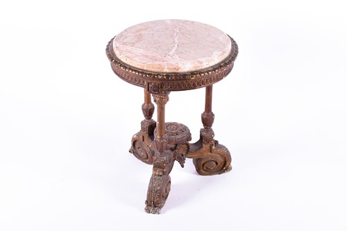 Lot 149 - A gilt gesso marble topped occasional table,...