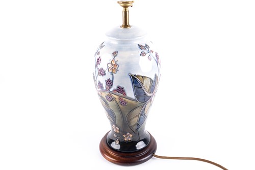 Lot 22 - A Moorcroft 'Brambles' pattern table lamp,...