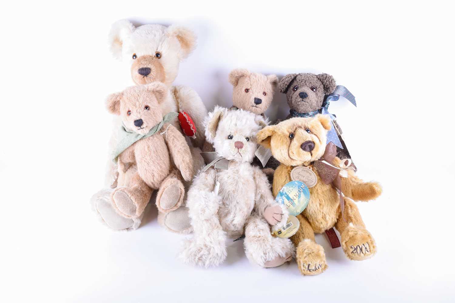 Lot 83 - Six collectable teddy bears comprising, a