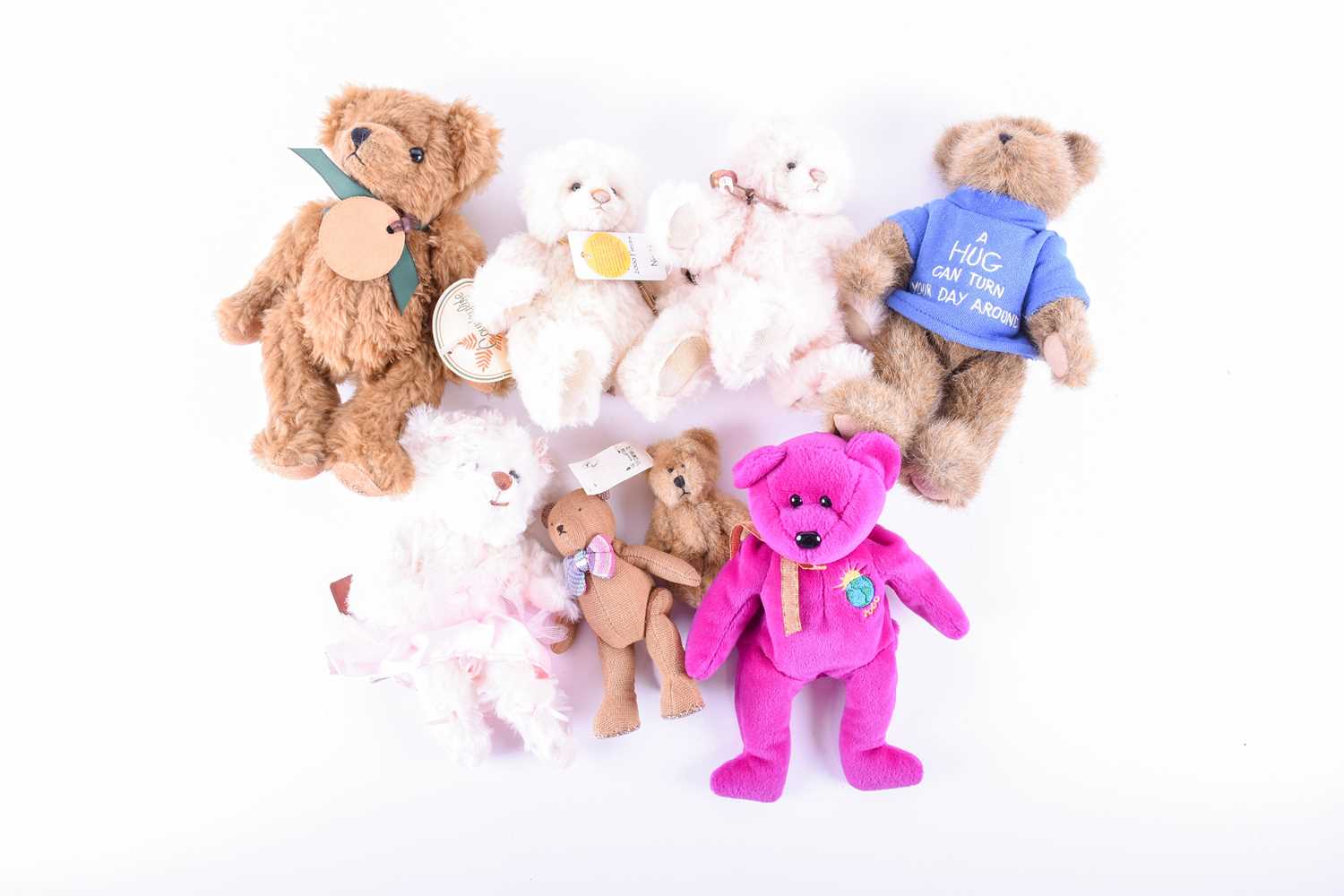 Lot 84 - Eight miniature collectable teddy bears, to...
