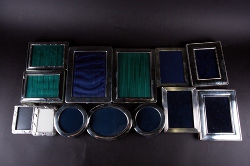 Lot 532 - A collection of ten silver photograph frames,...