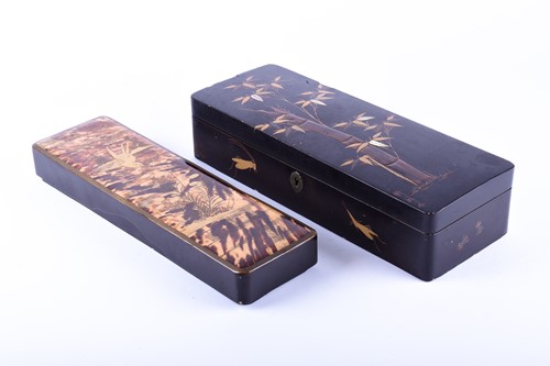 Lot 253 - Two Japanese lacquer document boxes, late 19th...