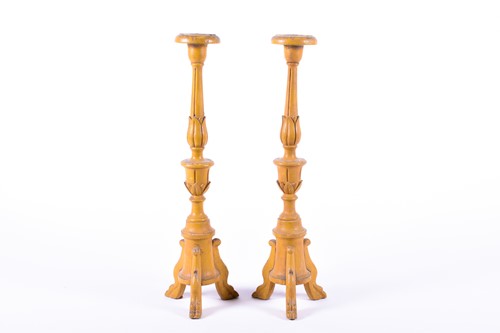 Lot 262 - A pair of 16th century style tall church...