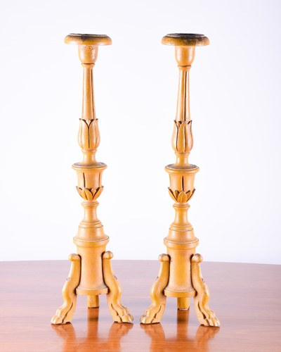 Lot 262 - A pair of 16th century style tall church...