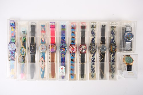 Lot 331 - A collection of vintage Swatch wristwatches,...