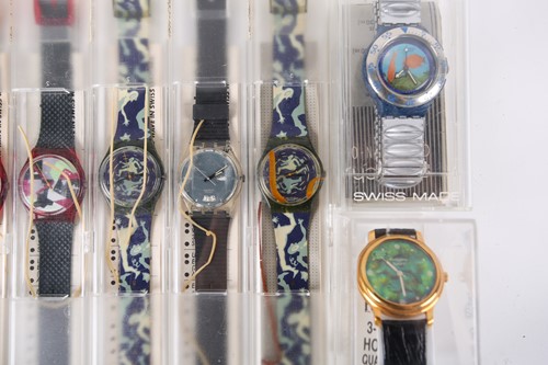 Lot 331 - A collection of vintage Swatch wristwatches,...