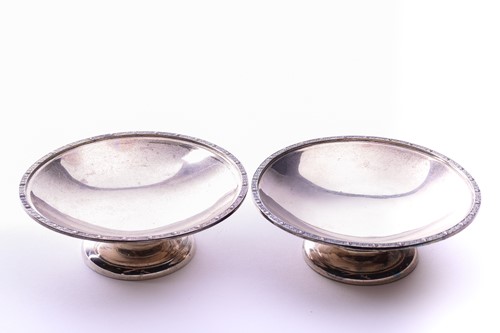 Lot 515 - A pair of silver pedestal dishes, James Edward...