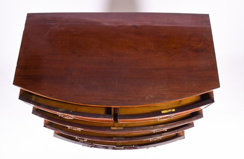 Lot 129 - A Victorian mahogany bow-front chest of...