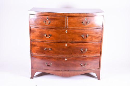 Lot 129 - A Victorian mahogany bow-front chest of...