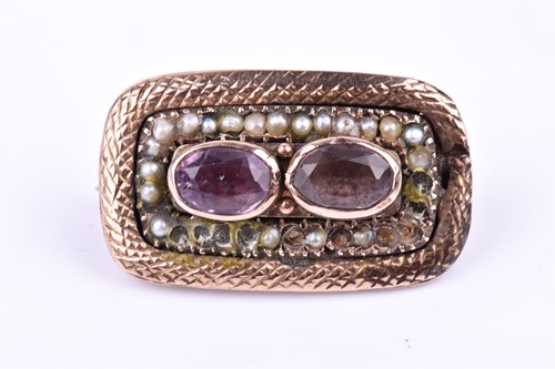 Lot 660 - A 19th century gilt, amethyst, and pearl...