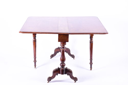 Lot 128 - A 19th century walnut table dropleaf table, 69...