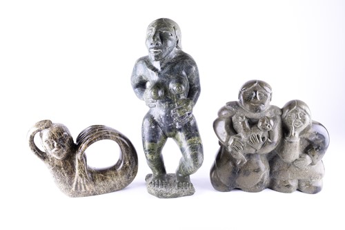 Lot 202 - A 20th century carved soapstone Inuit...