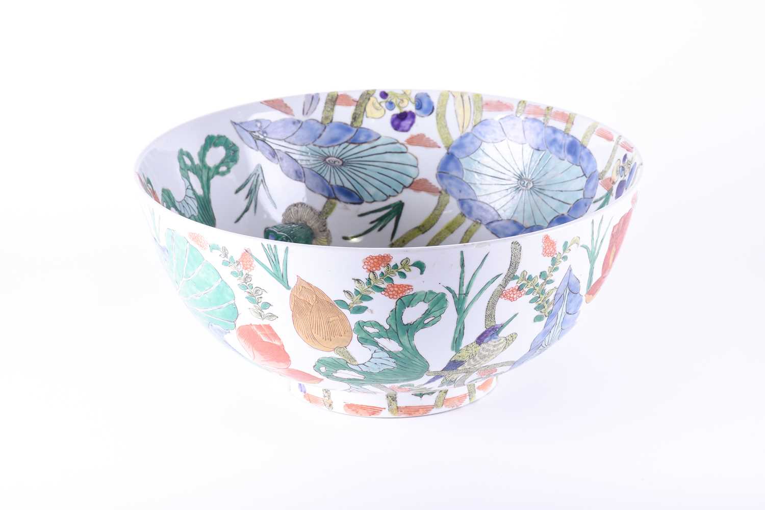 Lot 247 - A large Chinese lotus bowl, 20th century, the...