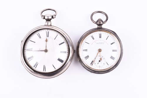 Lot 411 - A William IV silver pair cased pocket watch by...