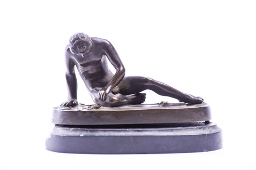 Lot 313 - A small bronze figure 'The Dying Gaul', 19th...
