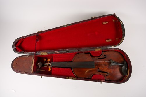 Lot 327 - An 18th century full size violin, with two...